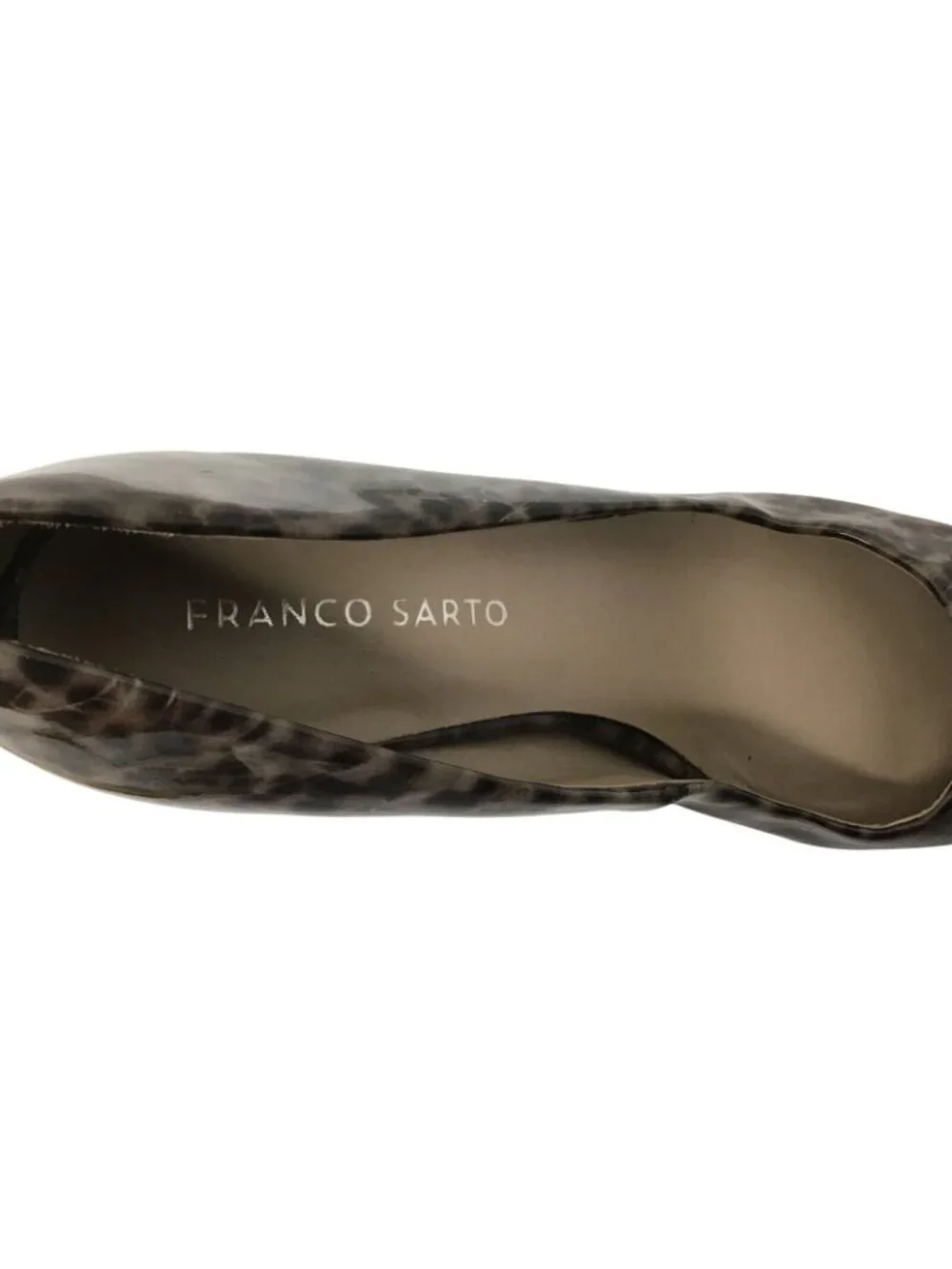 Franco Sarto Womens 8.5 Cicero Platform Faux Patent Leather Leopard Print Pumps
